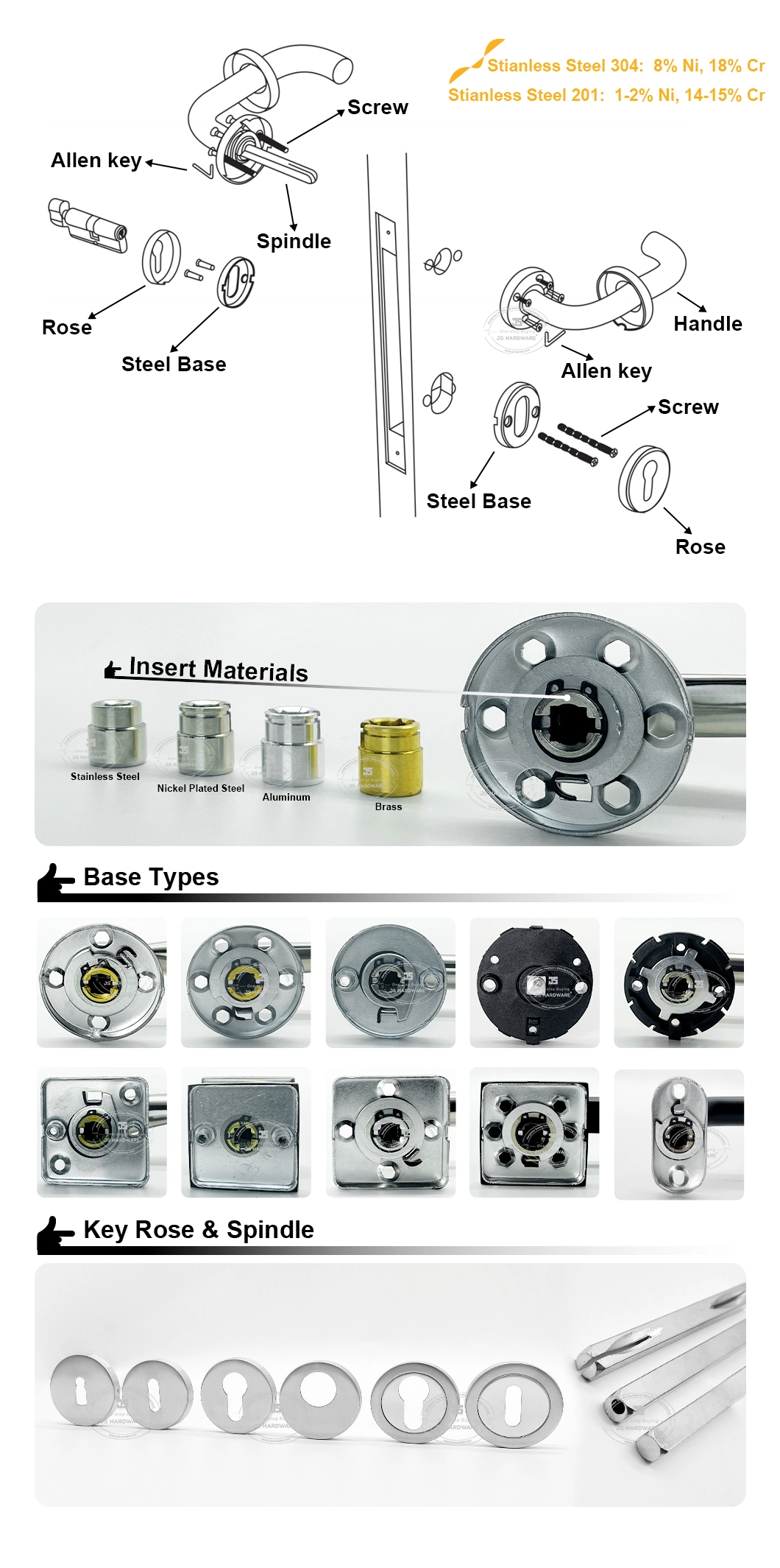 Factory Hot Sale Item Stainless Steel Door Lever Handle Door Handle